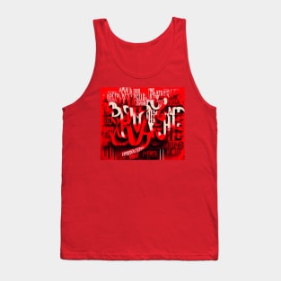 Red Art Typefaces: Enhancing Readability and Communication through Creative Typography Tank Top